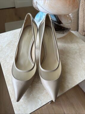 KHAITE Neutral Beige Pointed Leather Pumps